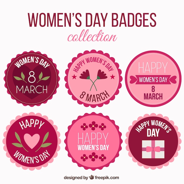 Free vector pack of retro women's day stickers