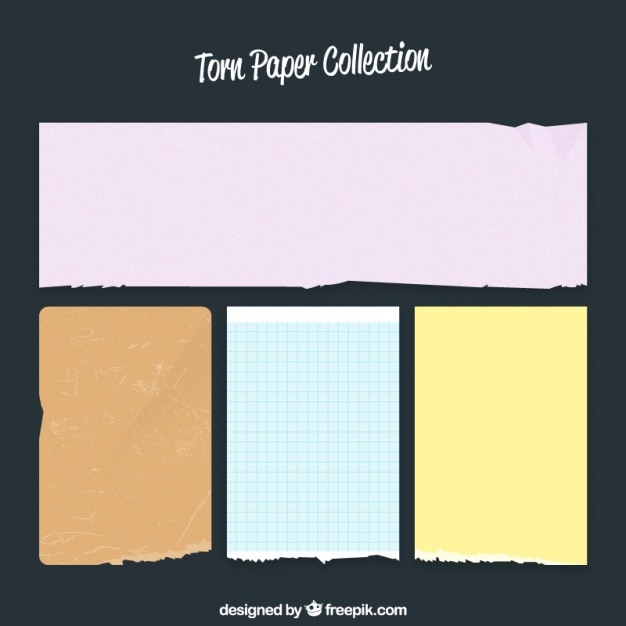 Free vector pack of ripped colored paper