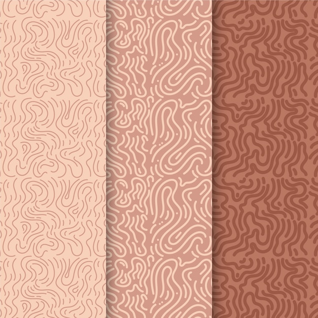 Pack of rounded lines patterns