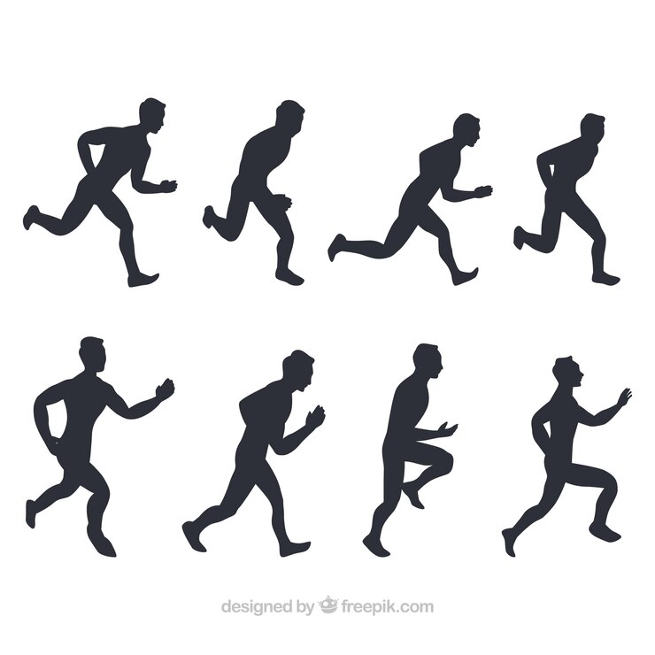 Free Vector pack of runners silhouettes