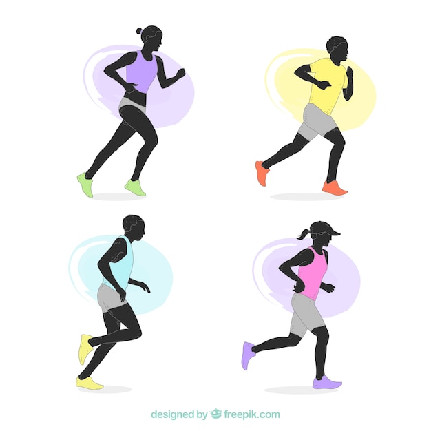 running girl silhouette vector free download