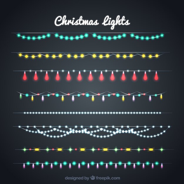 Free vector pack of shiny christmas lights