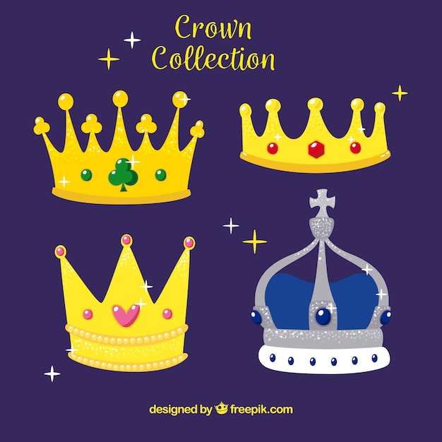 Free vector pack of shiny crowns