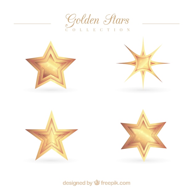 Пакет блестящих золотых звезд