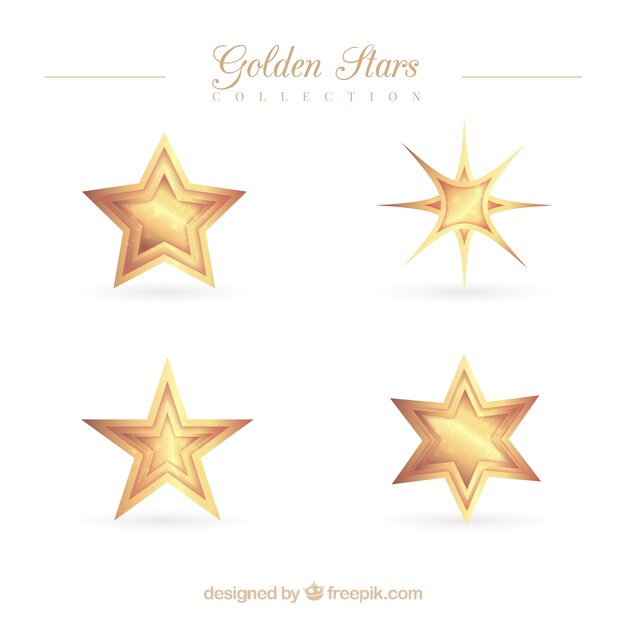 Pack of shiny golden stars