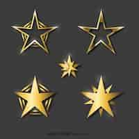 Free vector pack of shiny golden stars