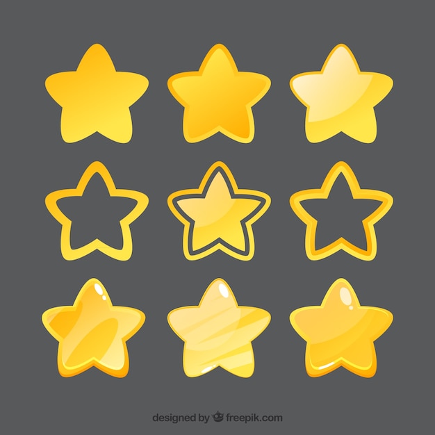 Free vector pack of shiny stars