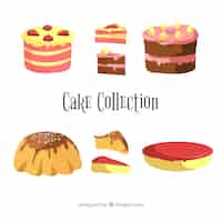 Free vector pack of six cakes