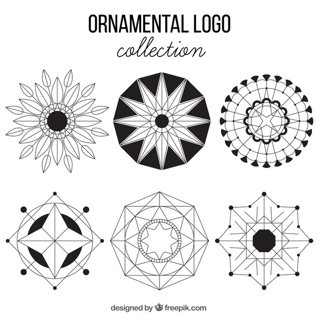 Упаковка из шести геометрических декоративных логотипов