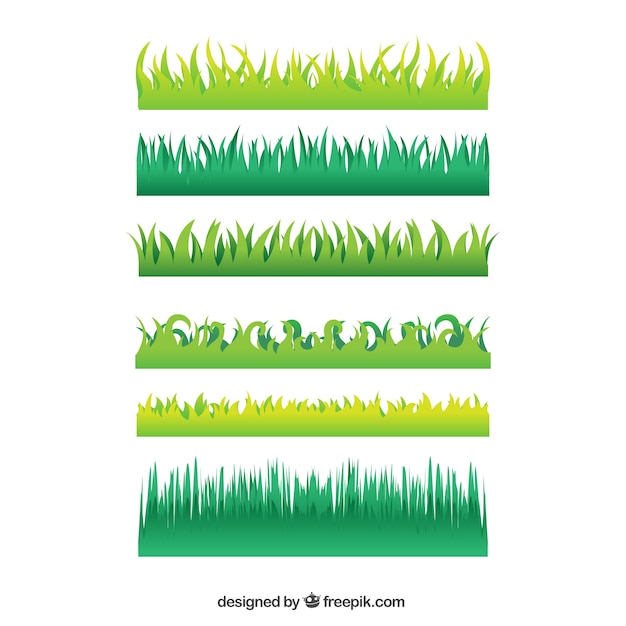 Pack of six grass borders