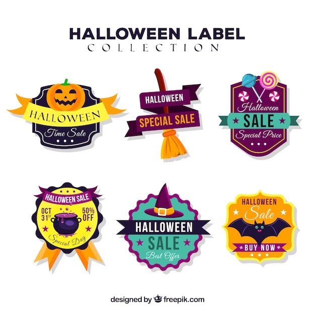 Confezione di sei adesivi di vendita halloween