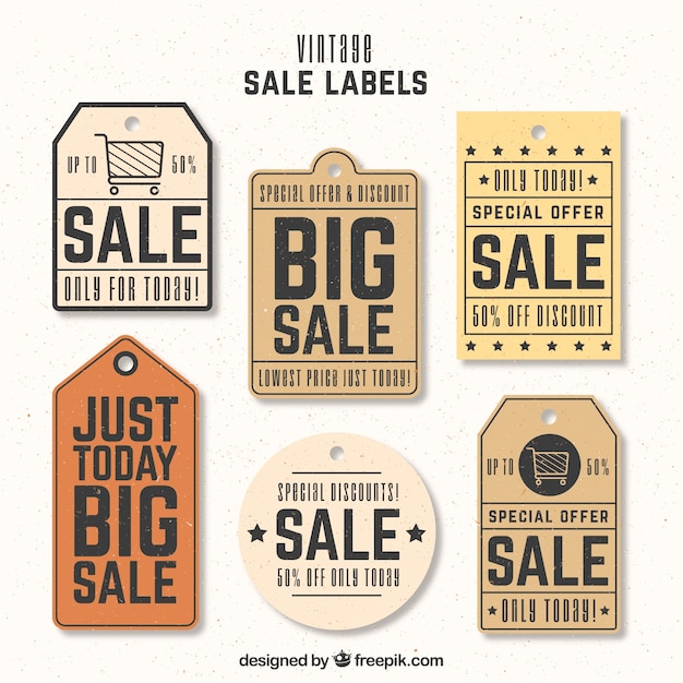 Pack of six offers retro tags