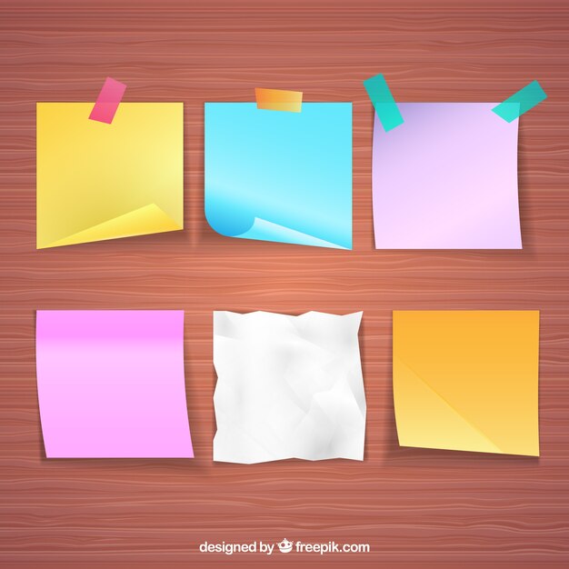 Pack of six realistic paper notes