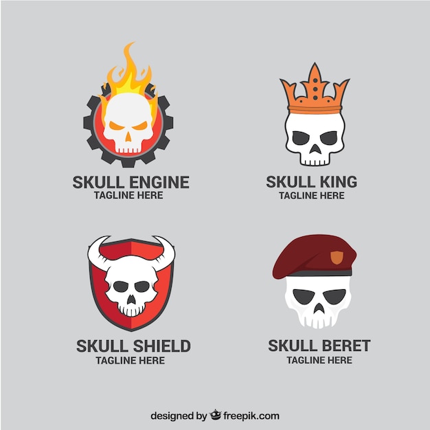 Free vector pack of skull logos