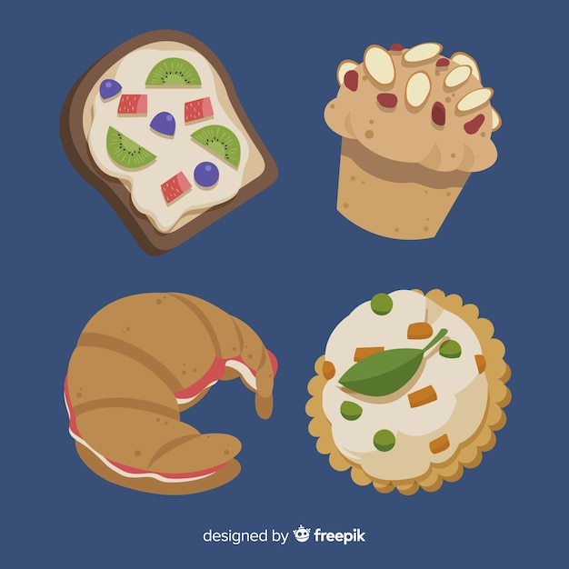 Free vector pack of snacks