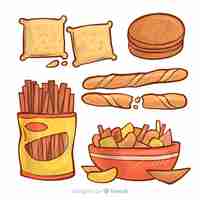 Free vector pack of snacks