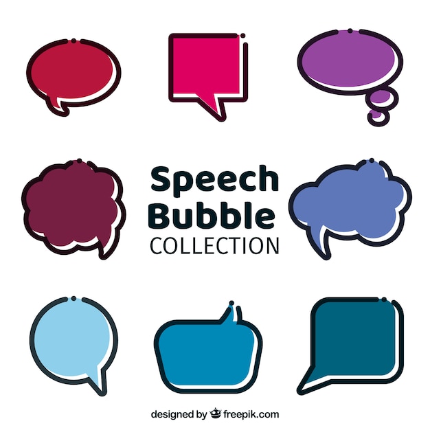 Pack of speech bubbles in linear style