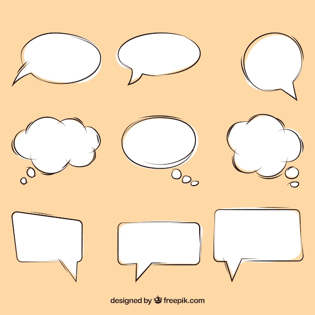 Pack of speech bubbles sketches