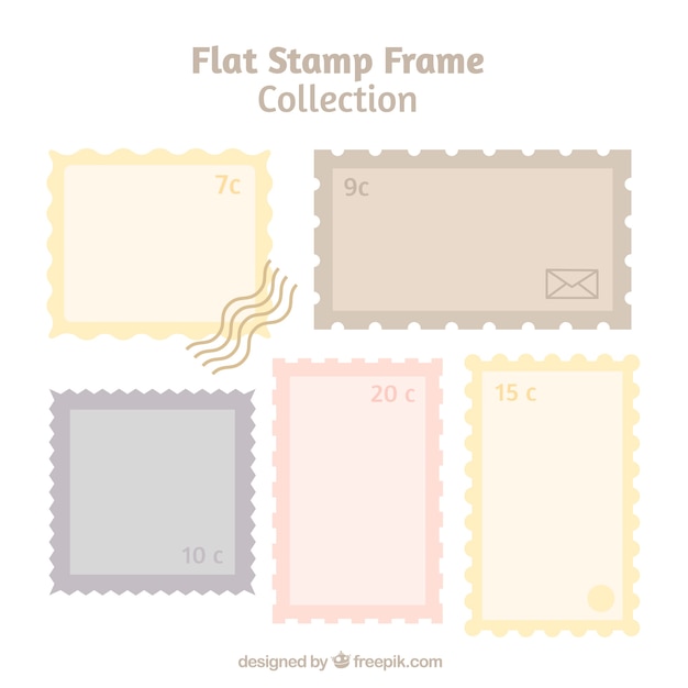 Free vector pack of stamps in flat design