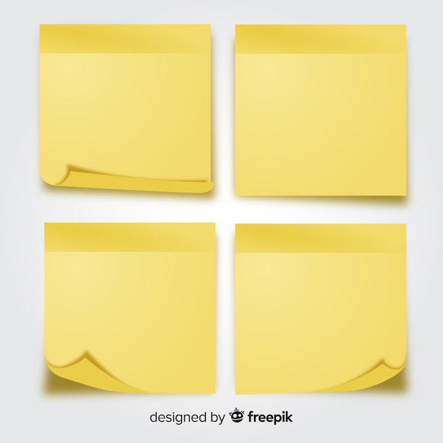 Pack of sticky notes in realistic style