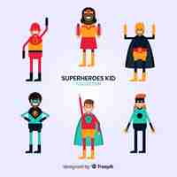 Free vector pack of superhero kids