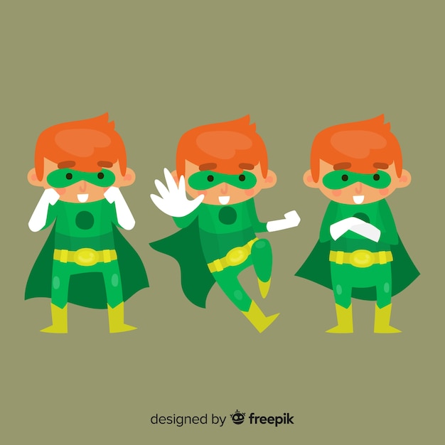 Free vector pack of superhero kids