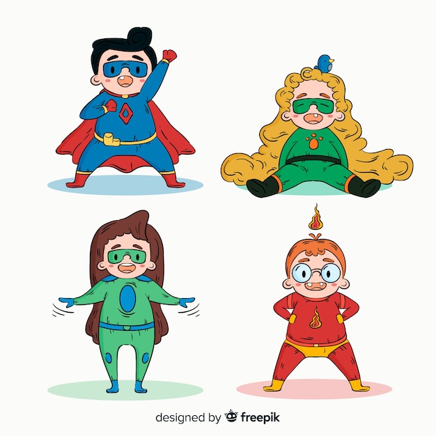 Pack of superhero kids