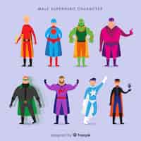 Free vector pack of superheroes