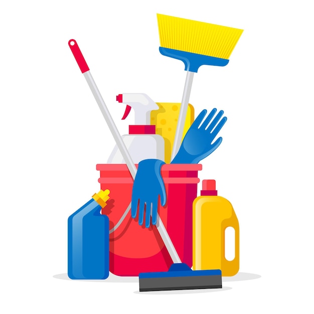 Free vector pack of surface cleaning products