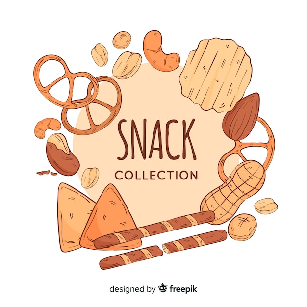 Free vector pack of tasty snacks