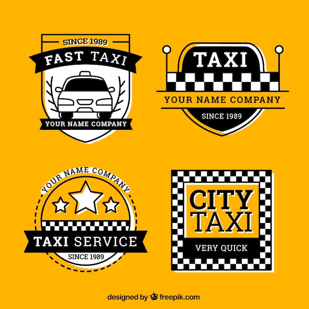 Free vector pack of taxi labels