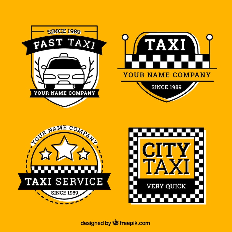 Free Vector pack of taxi labels 