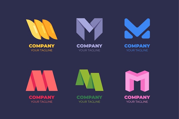 Pack of templates with m logos