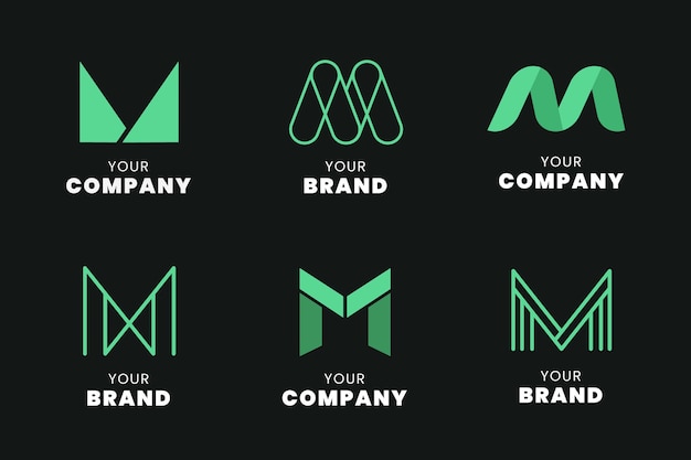 Free vector pack of templates with m logos