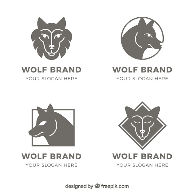 Пакеты шаблонов логотипов волка