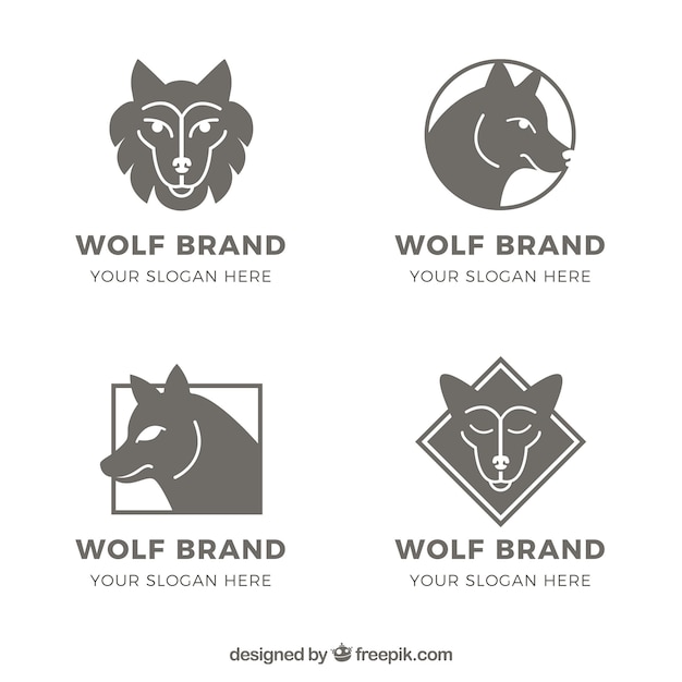 Pack templates wolf logos 