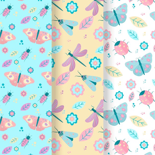 Pack of three bugs patterns