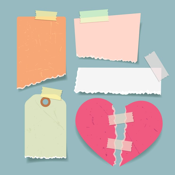 Free Vector pack of torn paper with tape