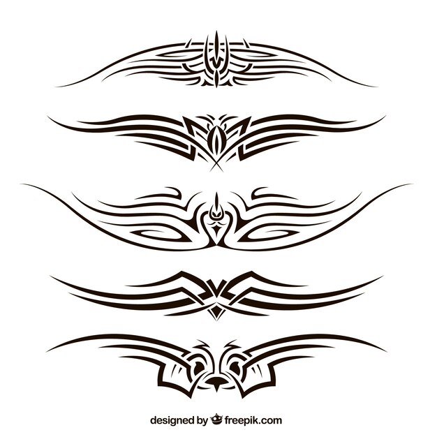 Pack of tribal tattoos