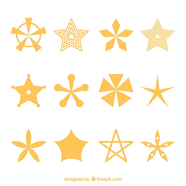 Free vector pack of twelve stars