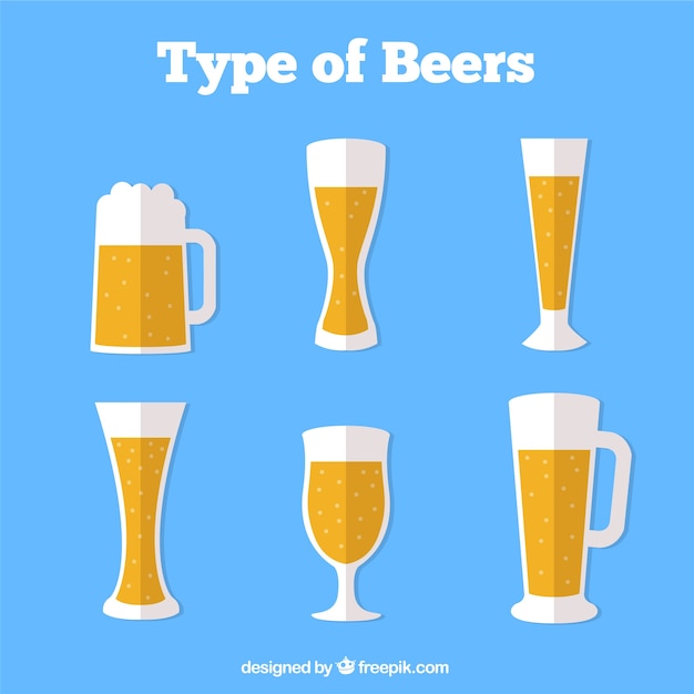 Free vector pack of types of delicious beers