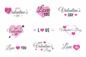 Free vector pack of valentines day labels/badges