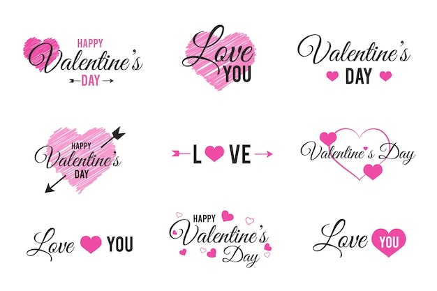 Pack of valentines day labels/badges