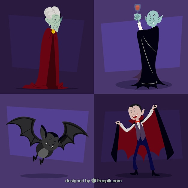 Free vector pack of vampires and bat