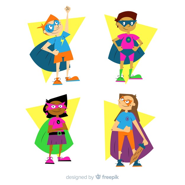 Pack of various superhero kids