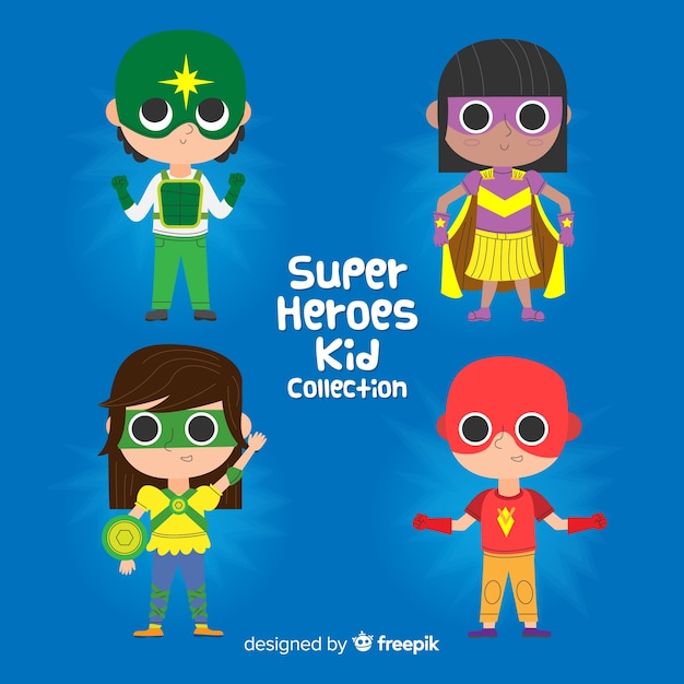 Pack of various superhero kids