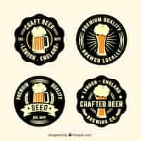 Free vector pack of vintage beer stickers