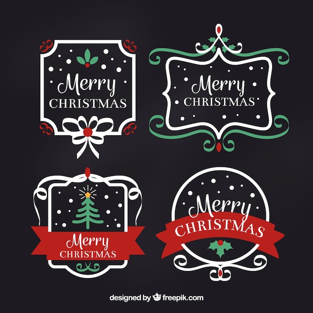 Free vector pack of vintage christmas stickers