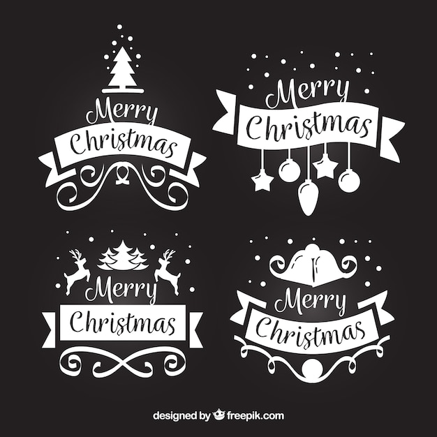 Free vector pack of vintage christmas stickers