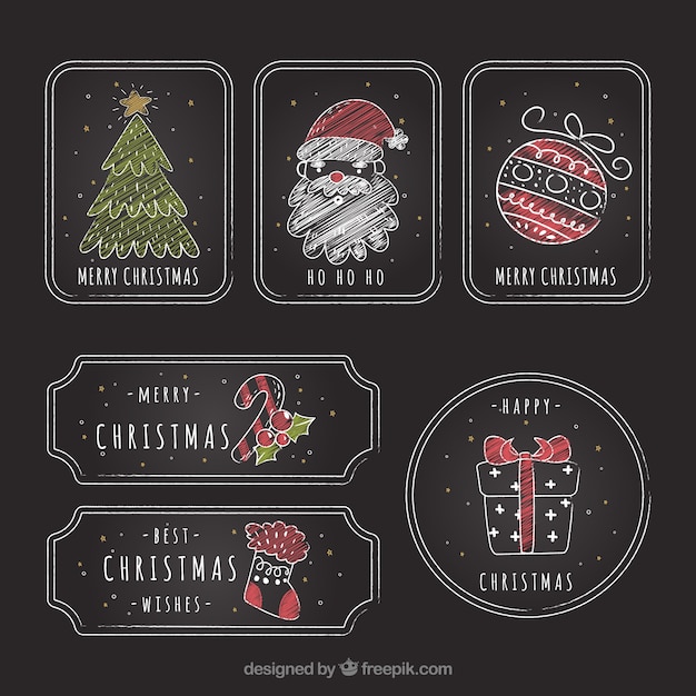 Free vector pack of vintage christmas stickers